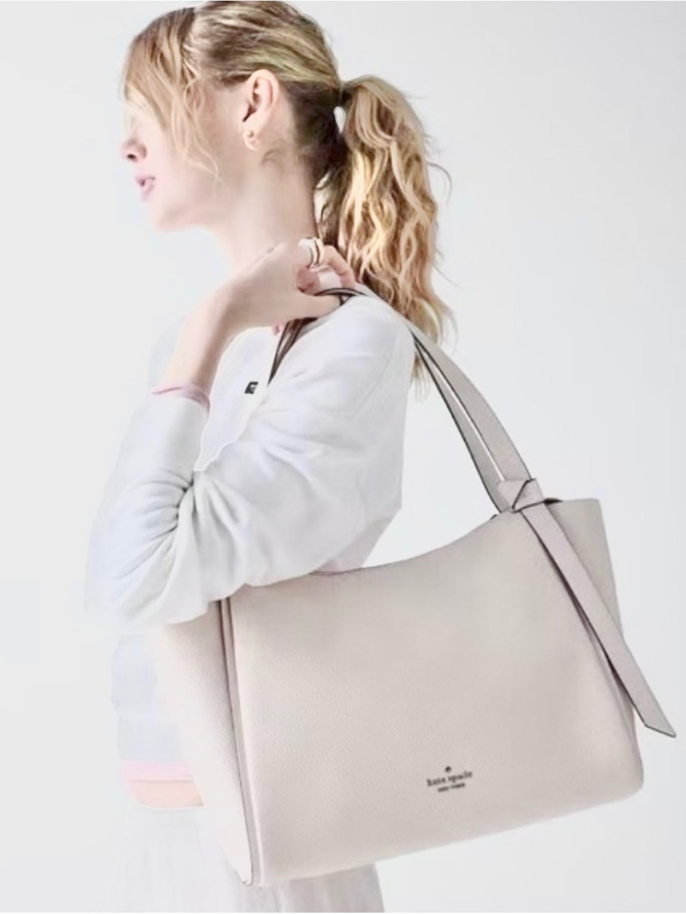 Kate Spade Knott Tote Bag - Powdered Sugar NWT No Dustbag